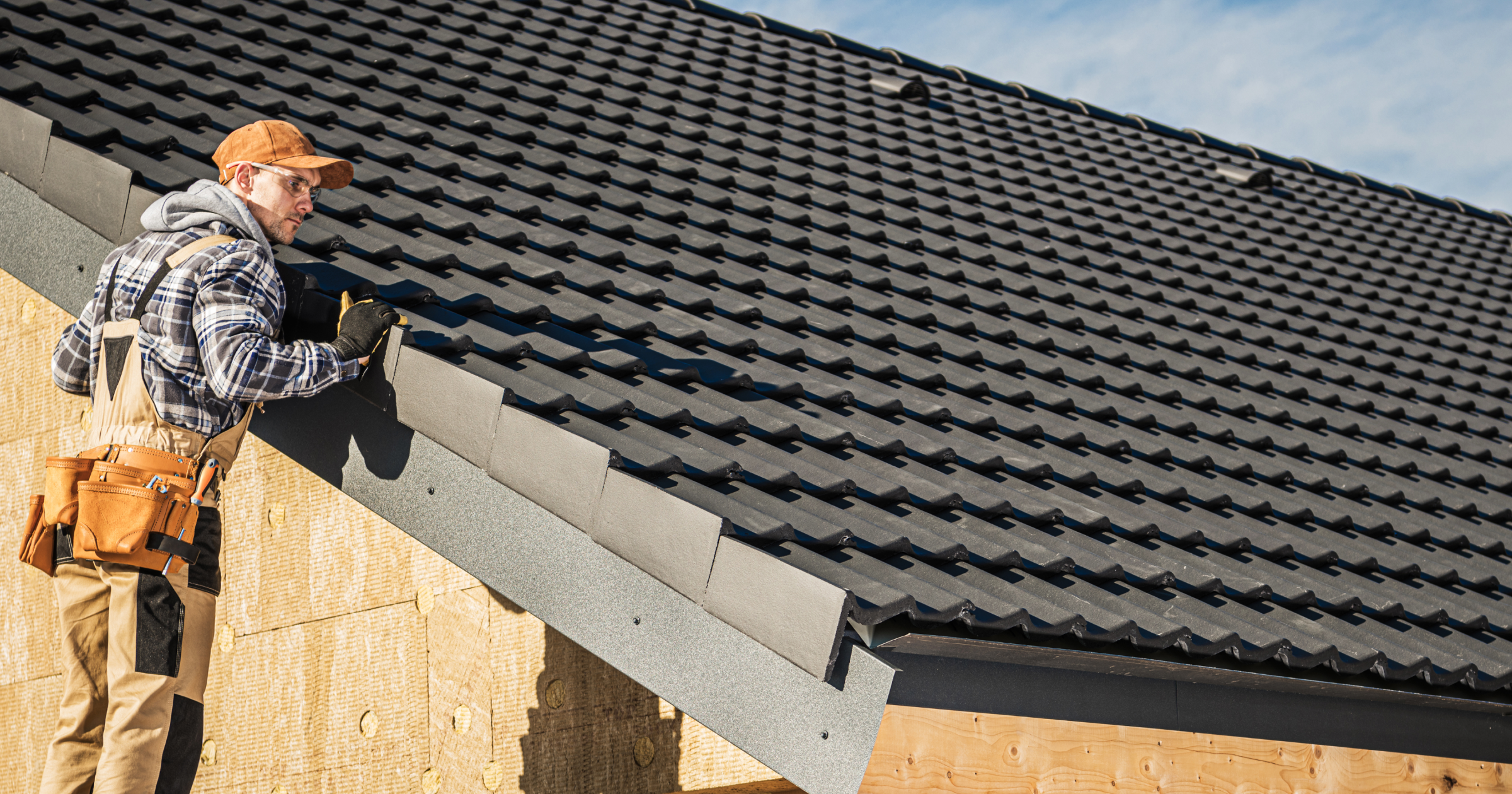 Roofing contractor preparing for snow guard installation project. 