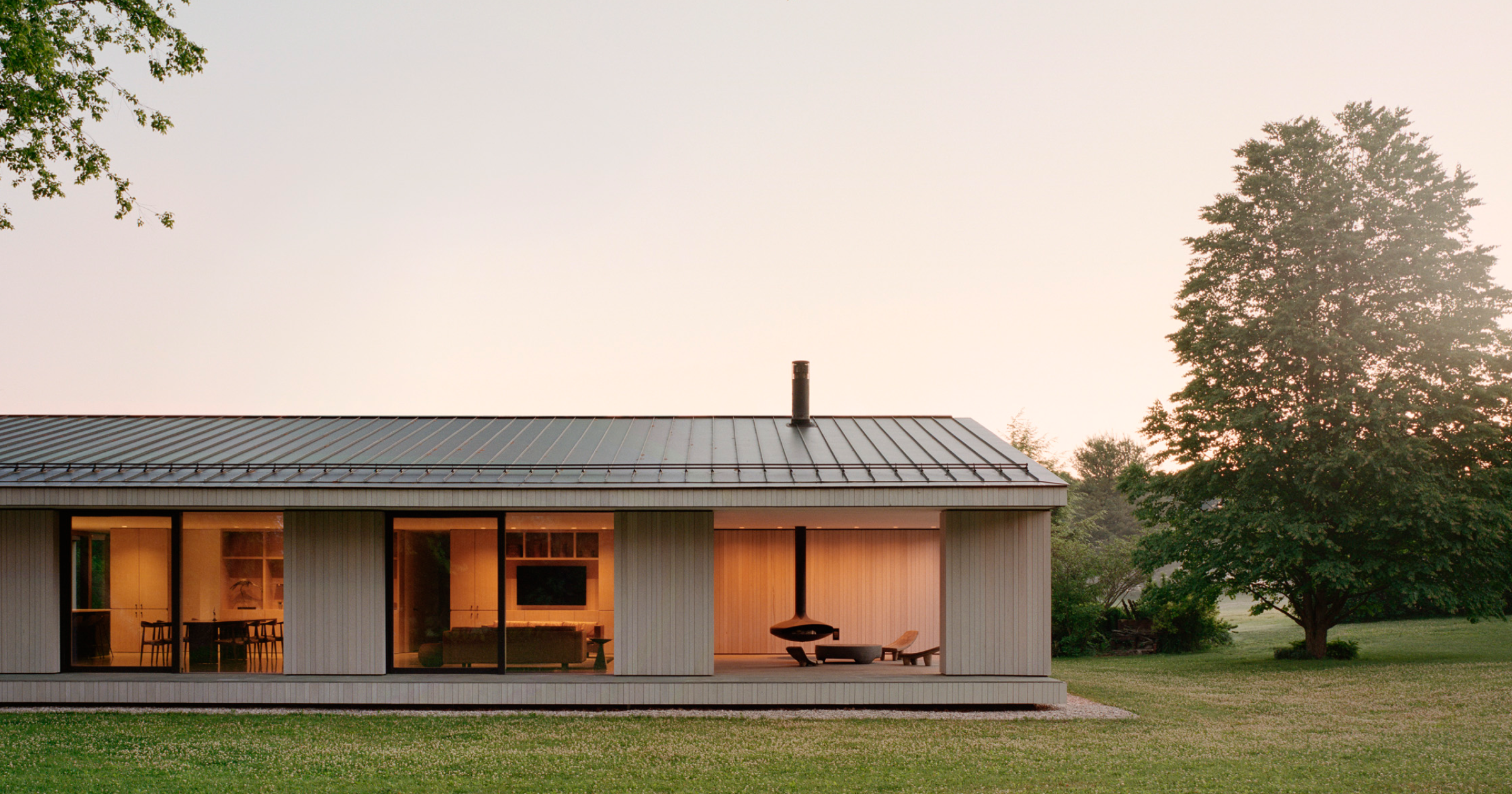 Industry leading pipe-style snow guards on a low-slope standing seam residential metal roof. 